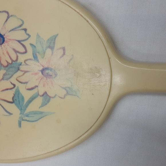 Vintage Celluloid Handheld Vanity Mirror - Picture 8 of 9